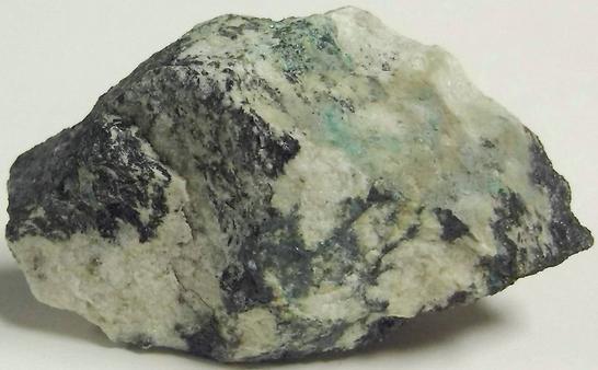 ACTINOLITE, BORNITE, EPIDOTE, CHRYSOCOLLA, CALCITE, Mineral Hill Mine, Louisville, Carroll County, Maryland, USA