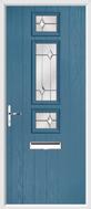 3 Square Strip Composite Door regal opal glass