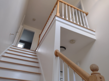 Newly painted stairway.