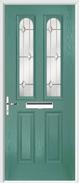 2 Panel 2 Arch Composite Door regal opal glass