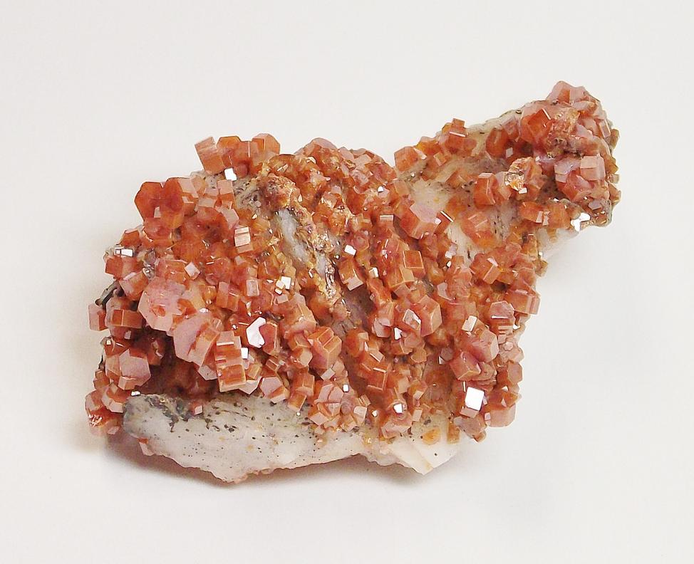 Vanadinite crystals on Baryte crystals Mibladen Morocco