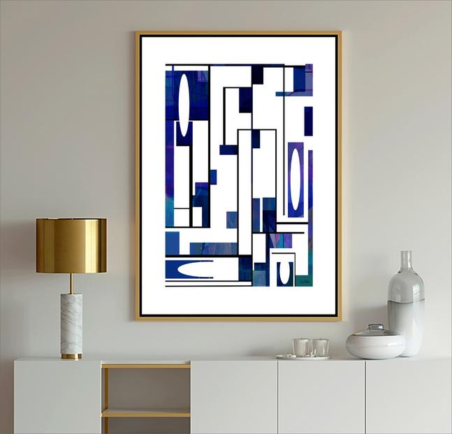 Blue and White Art, #abstract art, #blue art