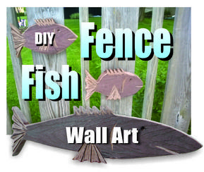 DIY Fence Fish made from recycled Trex. Easy Nautical Decor woodworking project. www.DIYeasycrafts.com