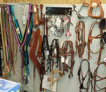 A picture showing some of the horse tack that we carry