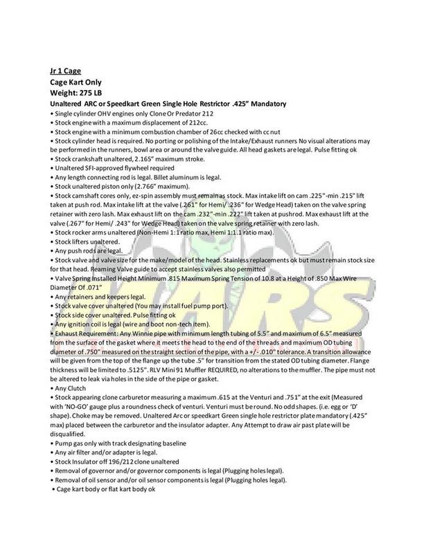 2020 MARS Karting Rules