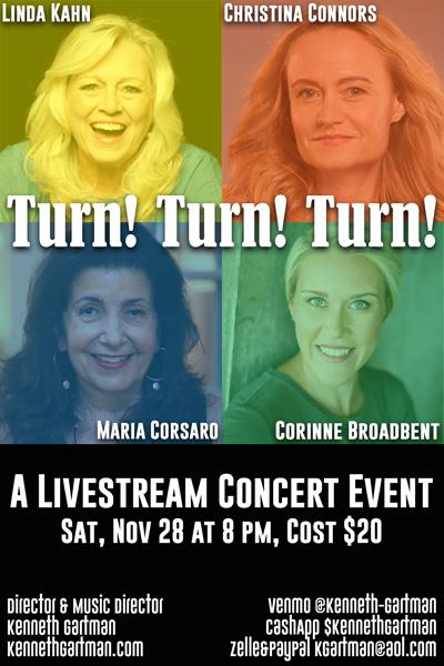 "Turn! Turn! Turn!" featuring Corinne Broadbent, Christina Connors, Maria Corsaro and Linda Kahn
