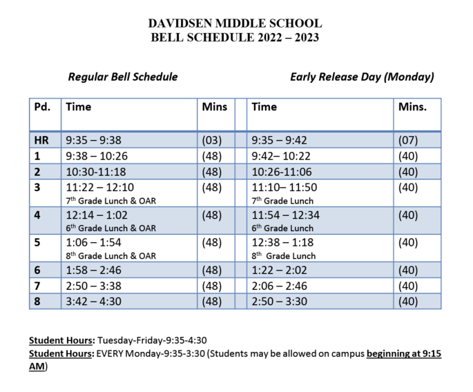 district calendars