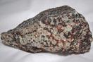 fluorescent WILLEMITE, red ZINCITE, black FRANKLINITE - Franklin Mine, Franklin, Franklin Mining District, Sussex County, New Jersey, USA, type locale, gneiss ore