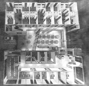 3D Green Planet Architects black white plan view