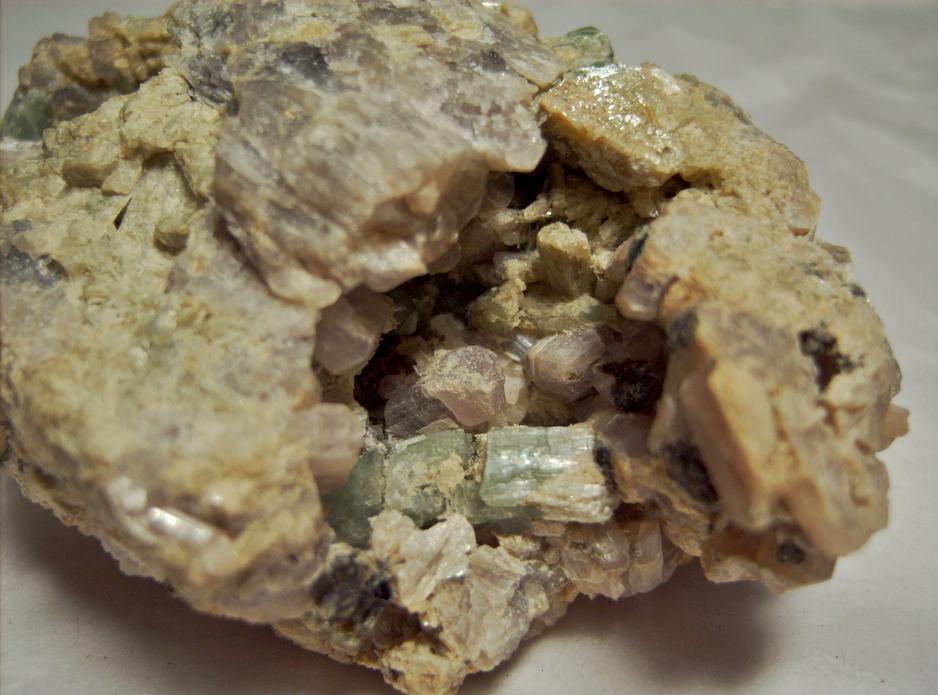fluorescing SCAPOLITE, TREMOLITE, MUSCOVITE mica - Combermere area (Palmer Rapids area), Renfrew County, Ontario, Canada - ex Morris Museum