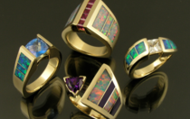 Australian opal rings by The Hileman Collection.