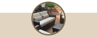 brown jordan fusion wicker furniture with replacement cushions in beige 