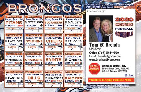 Denver Football Schedule Postcard - Maximum Xposure Marketing Solutions