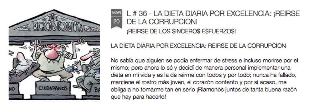 LA DIETA DIARIA POR EXCELENCIA: REIRSE DE LA CORRUPCION