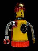 retro robot sculpture art astronaut