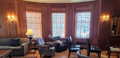classic library setting in micro wedding mansion in Minneapolis MN