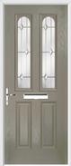 2 Panel 2 Arch Composite Door regal opal glass