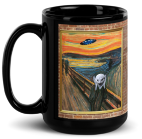 ​​I Scream, You Scream. Black Glossy ​Coffee/Tea Mug by Spiz