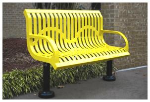 yellow and black metal bench