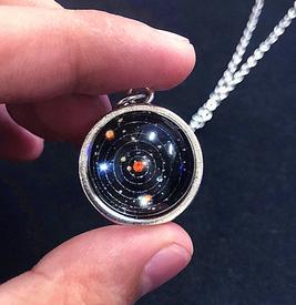 Double-sided Glass Ball Solar System Cosmic Starry Sky Necklace