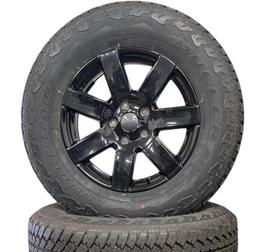 ​JEEP 5 LUG 18 POWDER COATED GLOSS BLACK WHEELS WITH 255/70R18 BRIDGESTONE DUELER AT TIRES SET OF 5