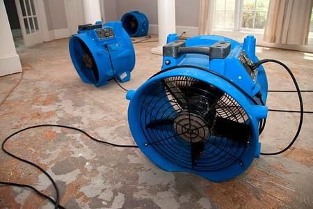 high velocity fans for drying water.