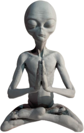 Meditating Alien Statue