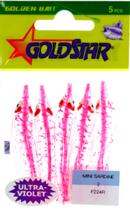 SILVER HORDE 1050-0225 Gold Star Mini Squid UV Clear/Purple, Soft