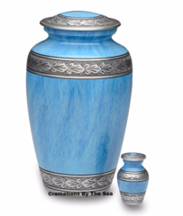 Light Blue Alloy Urn