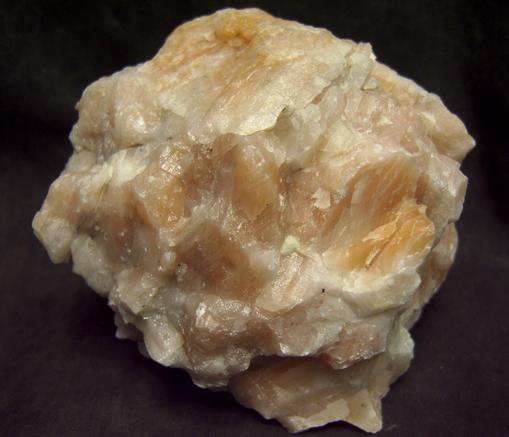 fluorescent SALMON CALCITE, Passaic Pit (Passaic Mine; Marshall Mine), Sterling Hill, Ogdensburg, Franklin Mining District, Sussex County, New Jersey, USA