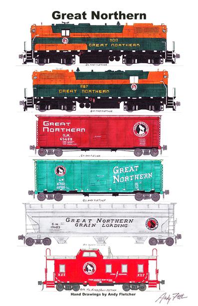 Great Northern Empire Builder 11"x17" Poster by Andy Fletcher signed 