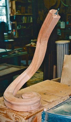 Custom cherry volute - pre profiled - built with tangent hand railing method