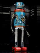 retro robot sculpture art astronaut