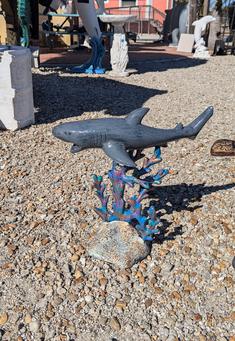 aluminum shark reef statue