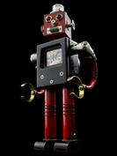 retro robot sculpture art astronaut