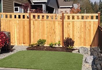 A great cedar wood fence built by All American Fence company and contractor