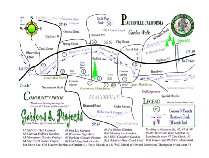 Garden Walk Map by Josette Johnson http://www.josettejohnson.com Placerville Garden Walk Community Pride Volunteers Archives