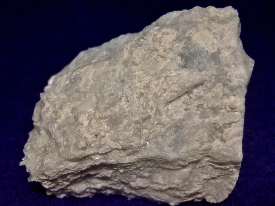 fluorescent phosphorescent white Wollastonite, blue Calcite- Gouverneur Talc Company No. 4 Quarry (Valentine deposit), Harrisville, Diana Township, Lewis County, New York