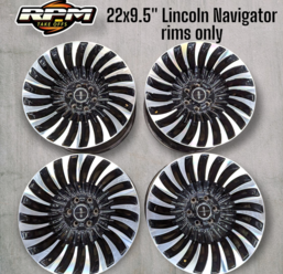 2018-2021 LINCOLN NAVIGATOR 22x9.5'' 21-SPOKE MACHINED FACE/BLACK POCKETS Rims Only!