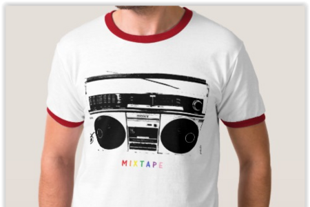 ​"jzebraa's FAMOUS MIXTAPE CD RECORD RARE Red T-Shirt"