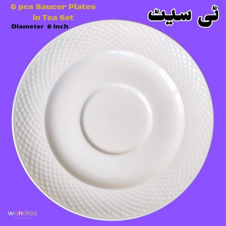 Tea Set in Pakistan. Tea Serving Crockery Set. Six Saucer Plates in Tea Set