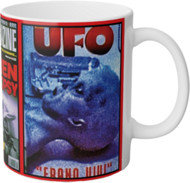 Alien Autopsy UFO Magazine Black Glossy Mug ​by Spyros Melaris