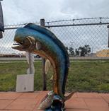 bronze mahi fountain statue