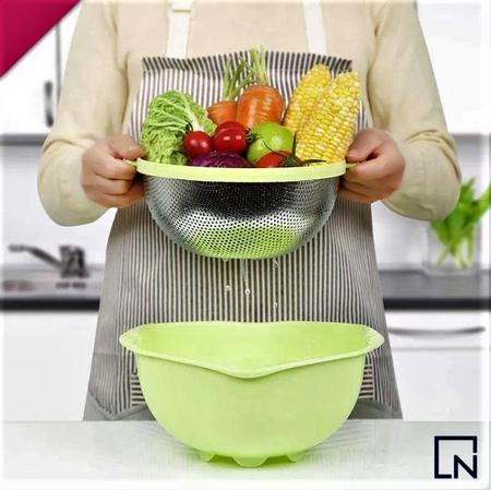 Multifunction Strainer Drain Basket in Pakistan Detachable 360 Rotation Storage Double Basket Stainless Steel