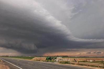 Supercell in Colorado during storm chasing vacation
