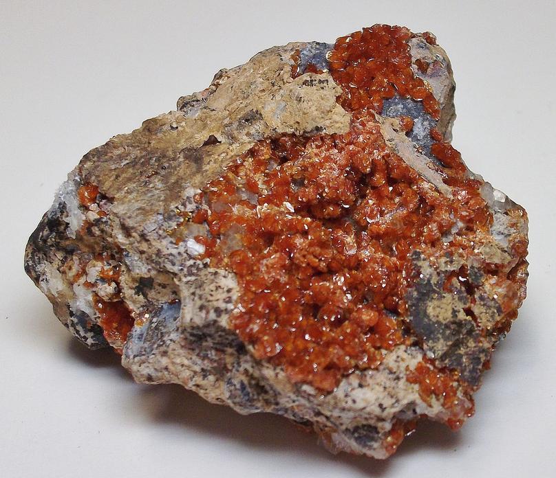 Vanadinite crystals - San Carlos Mine, Chihuahua, Mexico