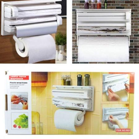 Triple Paper Tissue Dispenser For Kitchen Roll Aluminum Foil Cling at Lowest Price in Pakistan