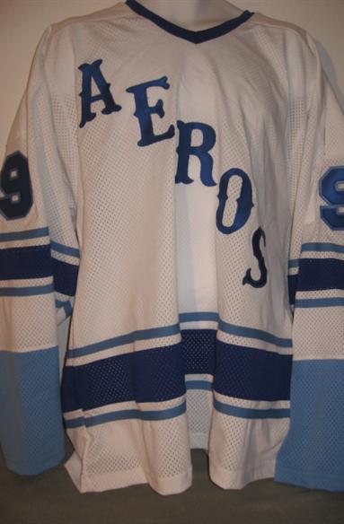 White Used Adult XL Jr Houston Aeros Hockey Jersey