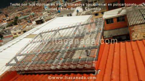 Claraboya tipo colonial en policarbonato transparente, Bogota Colombia