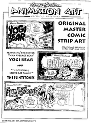 ipi HANNA-BARBERA CARTOONS; FLINTSTONES, YOGI BEAR, Master Comic Strip Art. H-B Productions, 1960's.